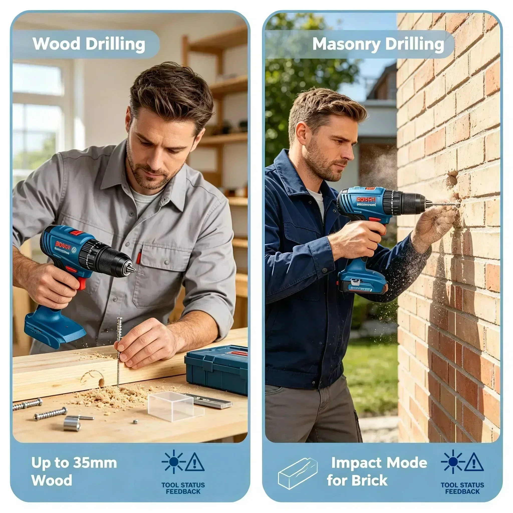 Brushless Cordless Electric Drill 18V - Bosch GSB 185-LI, Bor Listrik Tanpa