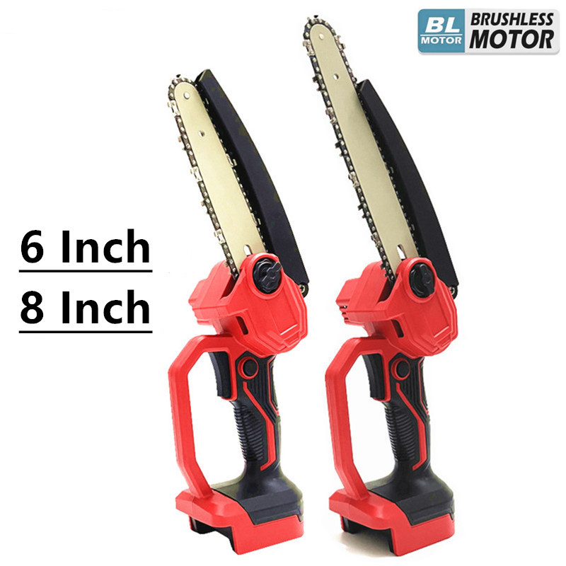 Mini Electric Chainsaw 6 Inch - Pemotong kayu tanpa sikat 6/8 inci