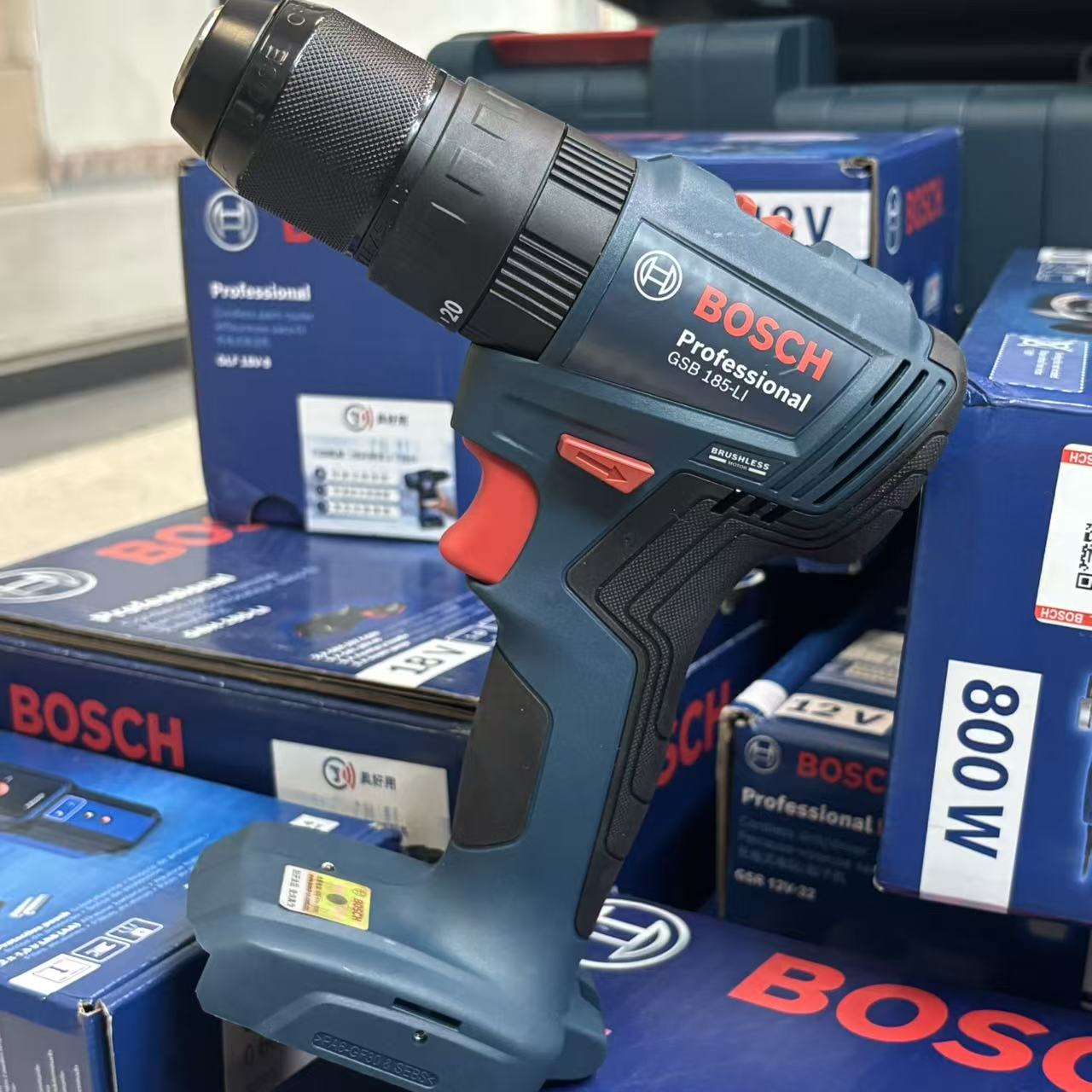 Brushless Cordless Electric Drill 18V - Bosch GSB 185-LI, Bor Impak Nirkabel