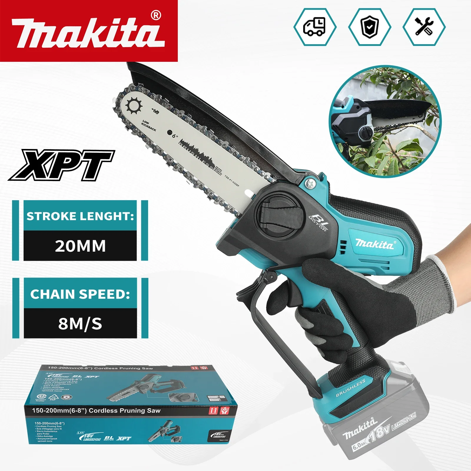 Mini Electric Chainsaw 6 Inch - Makita UC286 Gergaji Rantai 6 Inci,