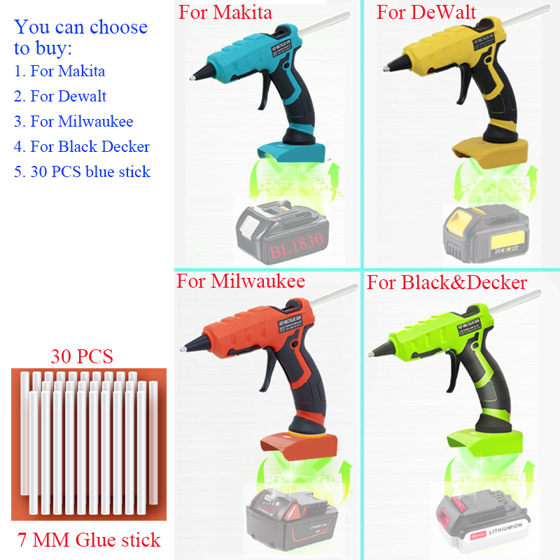 Hot Melt Glue Gun Cordless - Pistol Lem Panas Tanpa Kabel 50W