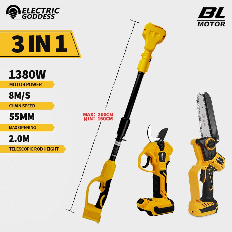 Mini Electric Chainsaw 6 Inch - Gergaji Rantai Listrik Tanpa Sikat 6