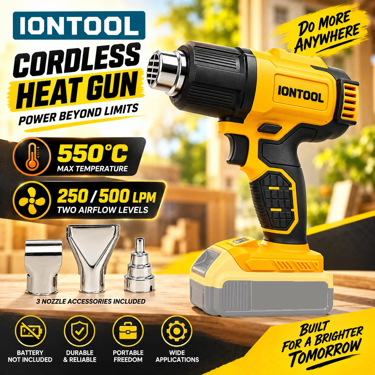 Cordless Heat Gun For Shrink Tubing - Pistol Panas Tanpa Kabel IONTOOL 550