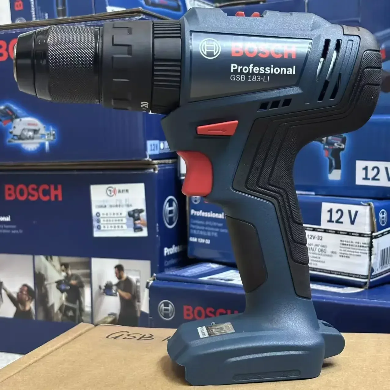 Brushless Cordless Electric Drill 18V - Bosch GSB 183-LI, Bor Elektrik Tanpa