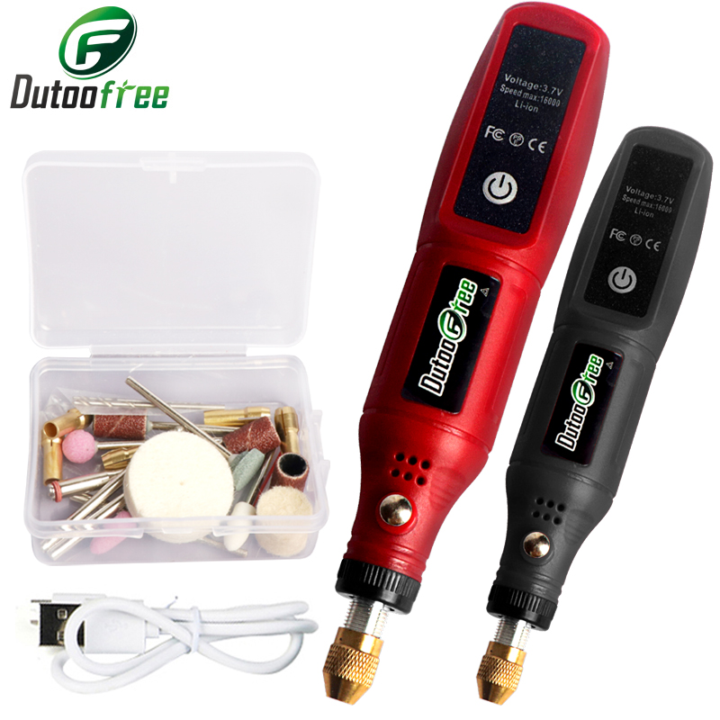 Cordless Rotary Tool Kit Accessories - Kit alat putar nirkabel USB, pengerjaan
