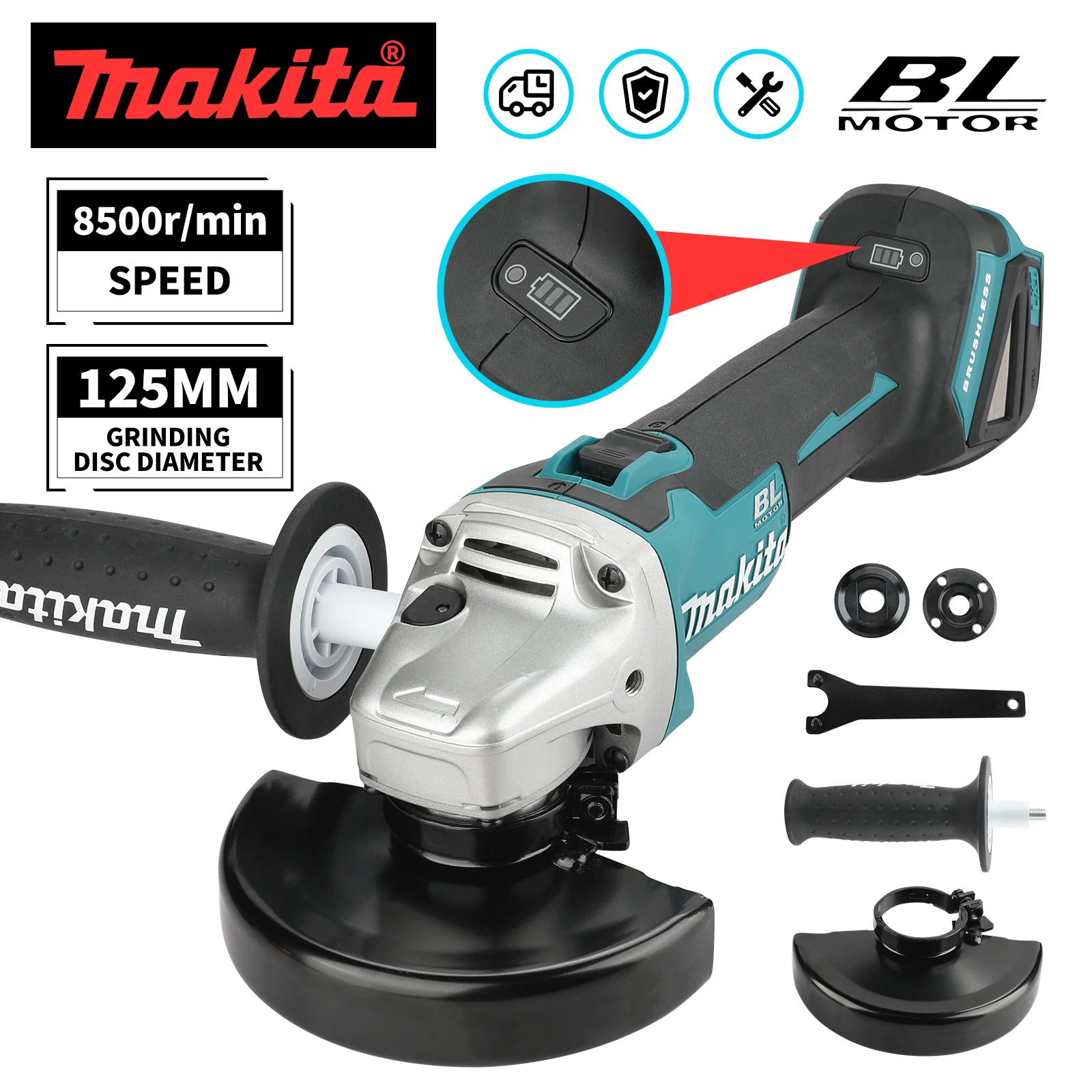 BARU 2026Makita DGA504 125mm G - Brushless Angle Grinder Battery Powered ulasan dan harga