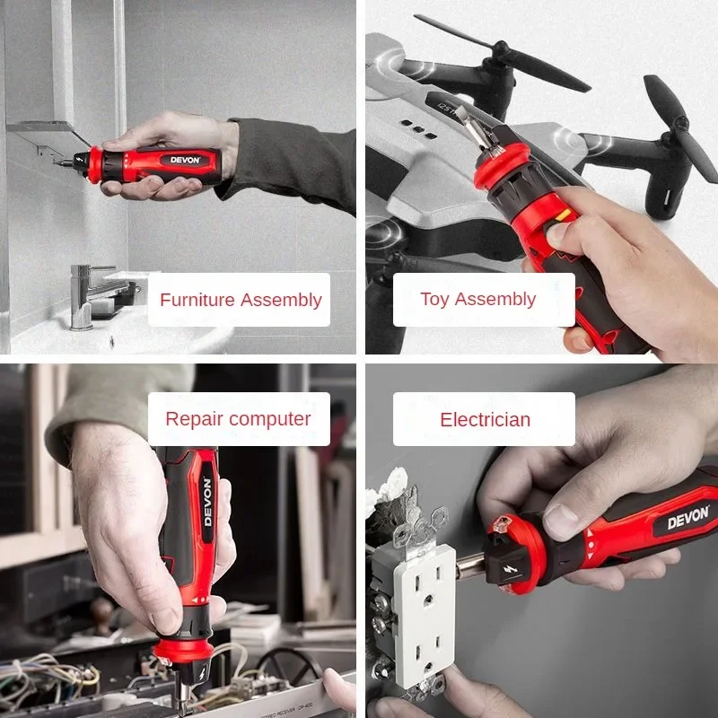 DEVON Set obeng listrik Mini 4 - Electric Screwdriver Rechargeable Usb ulasan dan harga