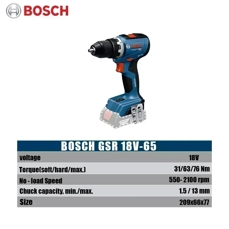 Bosch GSR 18V-65 Bor Tanpa Kab - Brushless Cordless Electric Drill 18V ulasan dan harga