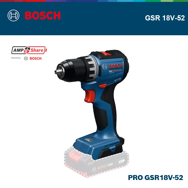 BOSCH GSR 18V-52 PRO Bor Obeng - Brushless Cordless Electric Drill 18V ulasan dan harga