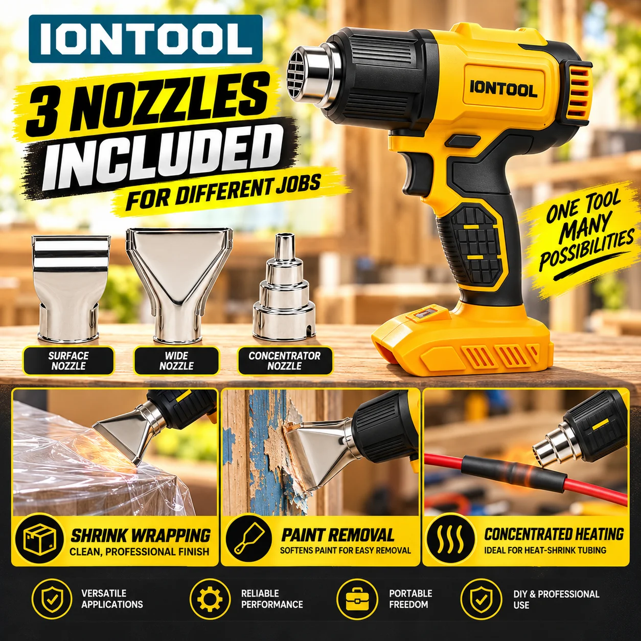 Pistol Panas Tanpa Kabel IONTO - Cordless Heat Gun For Shrink Tubing ulasan dan harga