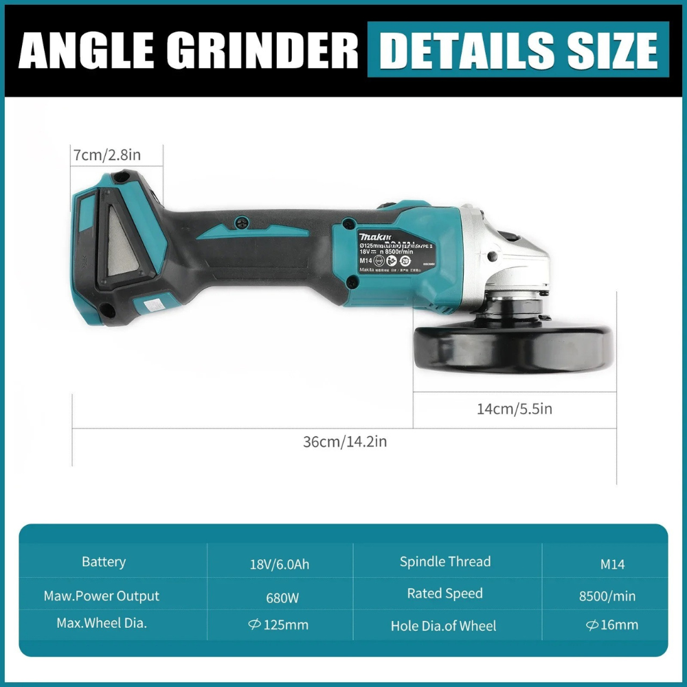 Makita DGA404 125mm 18V Mesin  - Brushless Angle Grinder Battery Powered ulasan dan harga