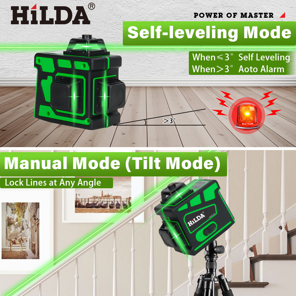 HILDA 16/12 Garis Laser Level  - Laser Level 16 Lines 4D Green ulasan dan harga
